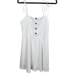 Speechless Womens/Juniors White Eyelet Sundress Size‎ Medium Tie Straps